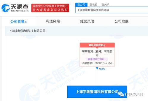 字節跳動成立上海字跳智浦科技公司，注冊資本6億元布局計算機軟硬件